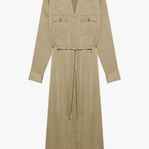 Beautiful silk Theory shirtdress! Worn only one time and dry cleaned…goldenTan